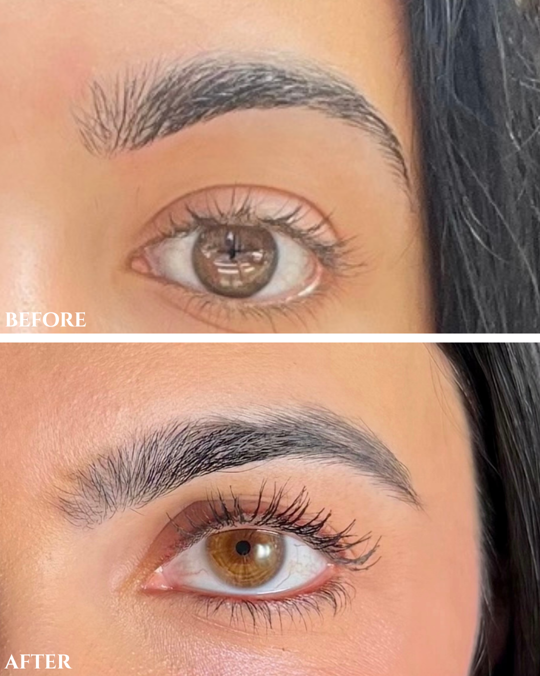 founder before-and-after photos showing fuller-looking brows