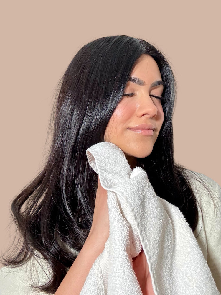 step 3: rinsing brows in the morning as part of daily halva beauty nourishing brow oil routine